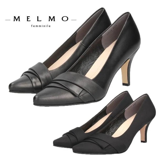 メルモ パンプス 7808 MELMO 靴 黒 本革 日本製 フォーマル セレモニー オフィス 2E