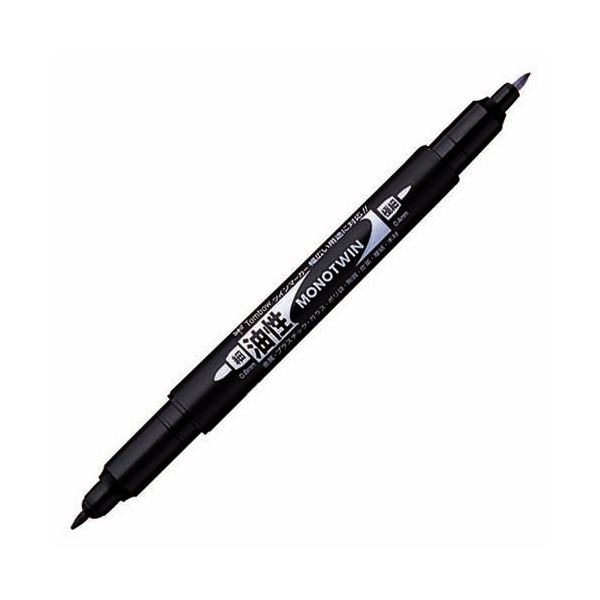 (まとめ) トンボ鉛筆 油性マーカー モノツイン極細E 細字+極細 黒 OS-TME33 1セット(10本) (×5セット) 6,552円