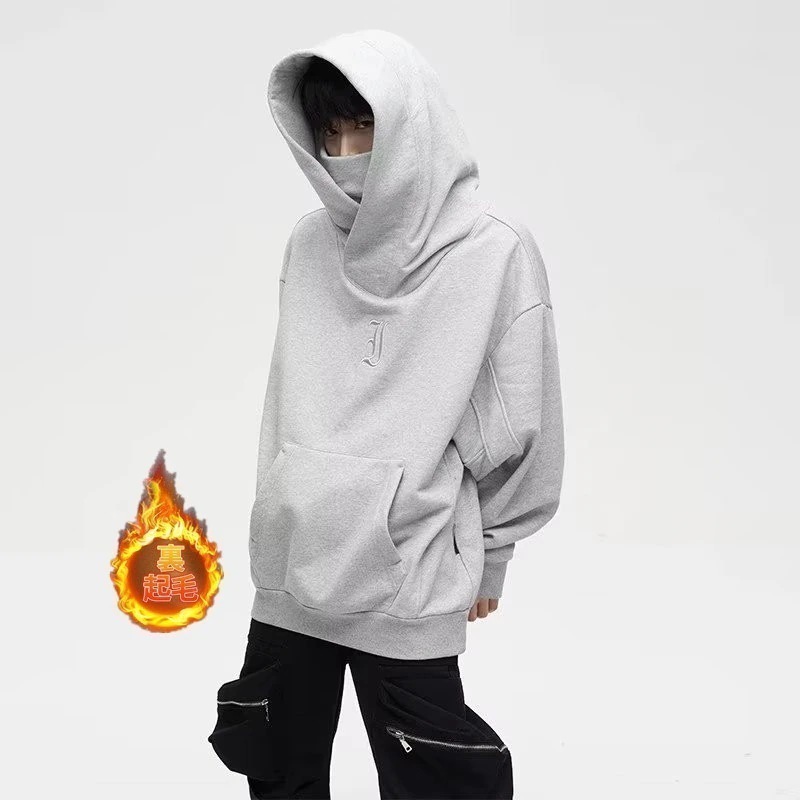 ハイネックパーカーメンズ長袖2type裏起毛typeパーカーロゴプルオーバーゆったりトップス防寒暖か厚おしゃれヘビロテ秋冬