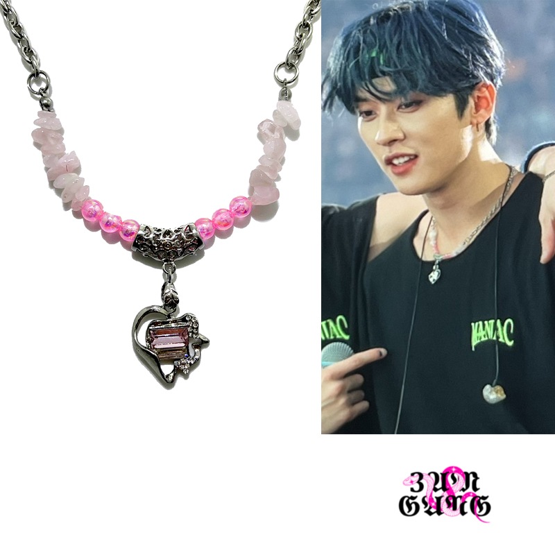 straykidsミンホ着用 [3am gang] Pink matter ネックレス