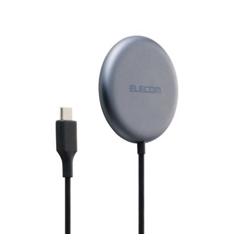 エレコム　ELECOM　ワイヤレス充電器 Qi2 25W マグネット式 ズレにくい 異物検知機能 USB-Cケーブル一体1.5m ブラック　W-MA11BK