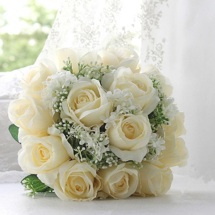 即日発送ウエディングブーケ 結婚式 造花 ウェディングブーケ 花嫁 ブーケ 手作り ブライダルブーケ キャスケードブーケ 二次会 海外挙式 エレガント プレゼント