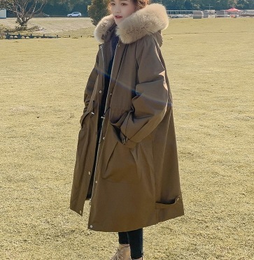 個性的 アウター コート モッズコート ロング ロング丈 袖あり 長袖 ボリューム袖 萌袖 もこもこ モコモコ フード付き ファスナー 前開き ボタン かわいい 可愛い カジュアル おしゃれ