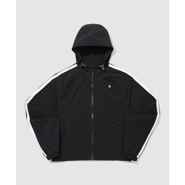 女性サンデーフード付き薄手ジャケット B1 QQ322LJK83 BLK IVY SPK
