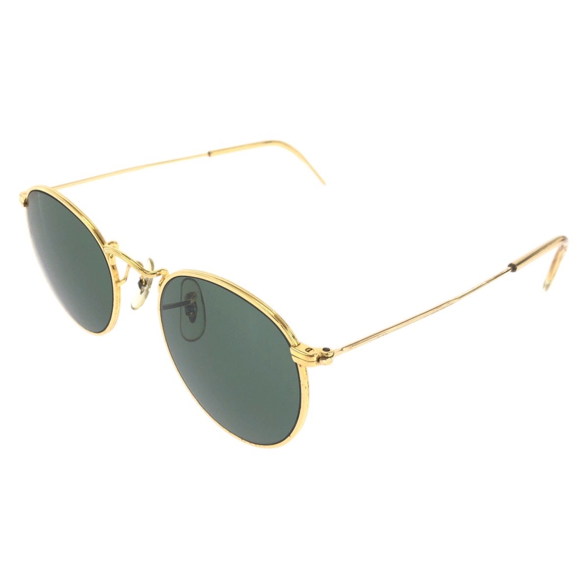 ヴィンテージ ゴールド グリーン 合金 サングラス メンズ 504339