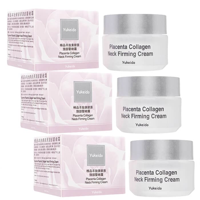 ユケイドー プラセンタコラーゲンネックファーミングクリーム 50g 3本 Placenta Coll