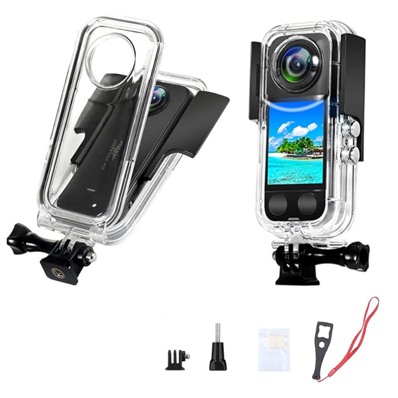 TMOM Insta360 X3用 パノラマカメラ用防水ケース 潜水ケース insta360 x3防水カバー 水中撮影 防水深さ40M 潜水ケース 耐圧性 防塵 落下防止 取付け簡単 ダイビング保護カカメラケース