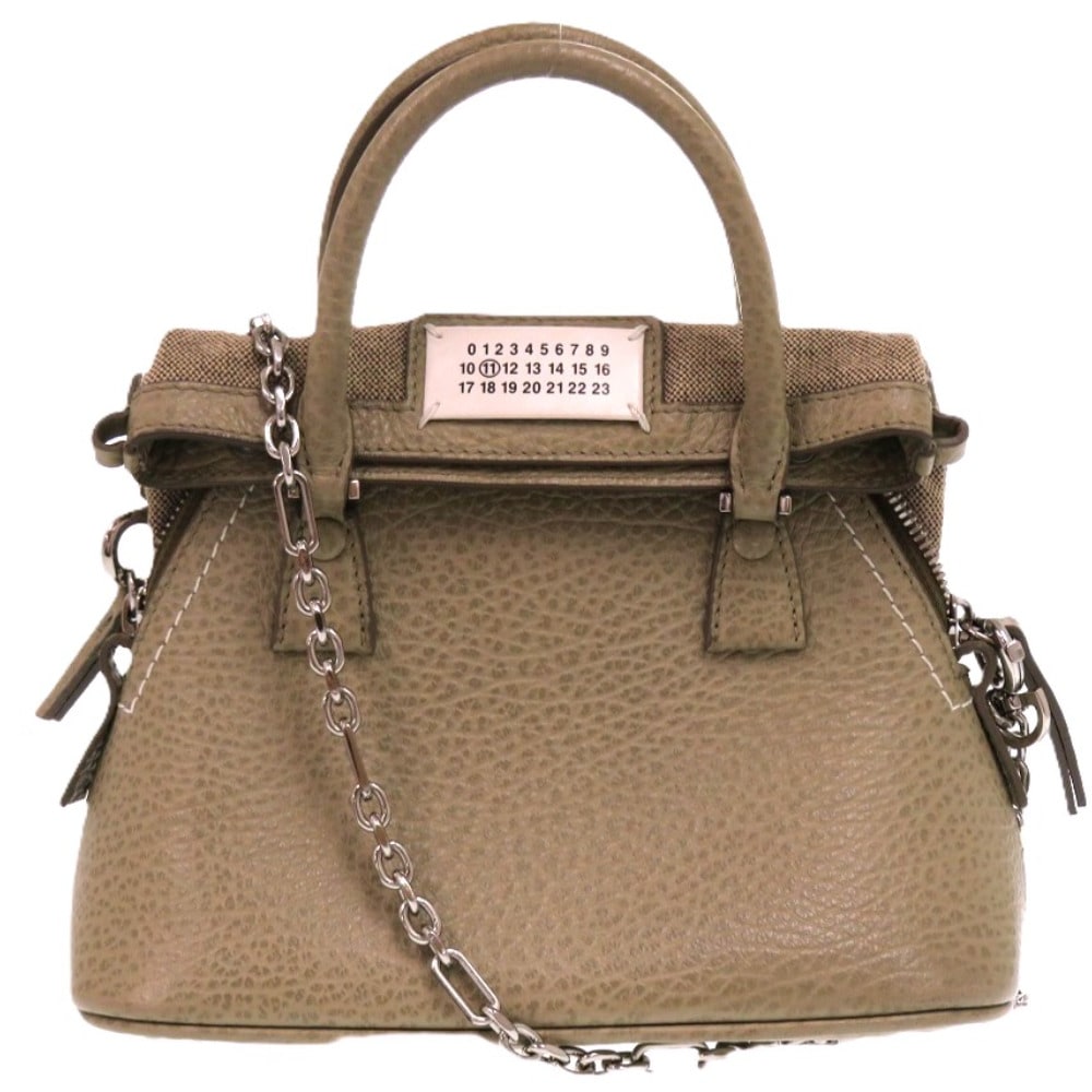 美品 5AC マイクロ 2WAYショルダーバッグ トートバッグ ショルダーバッグ レザー/レザー カーキ 1266【中古】 レディース