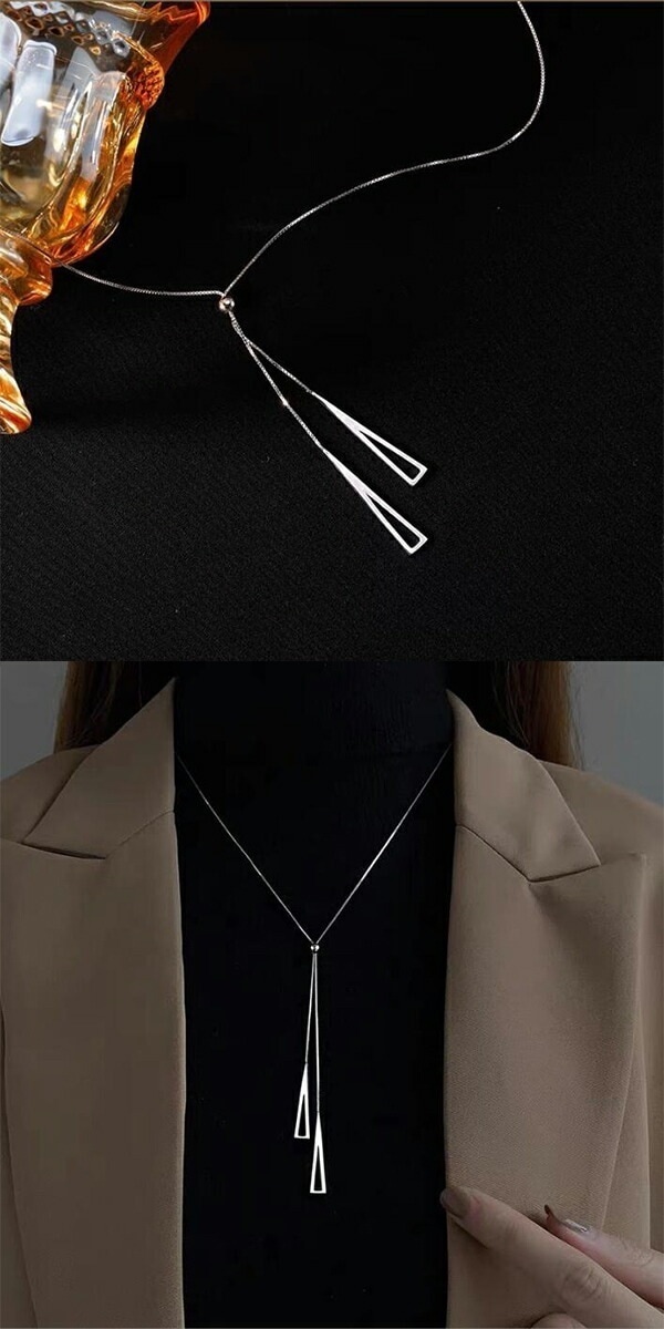 ネックレス レディース ロングネックレス セーターチェーン シルバー925 キラキラ スライド調整式 金属アレルギー アクセサリー ジュエリー レディース 贈り物 クリスマス 誕生日