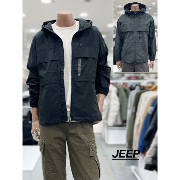 男女共用 背面メッシュ アウトポケット ウインドブレーカー(JR2JPU201)_DG