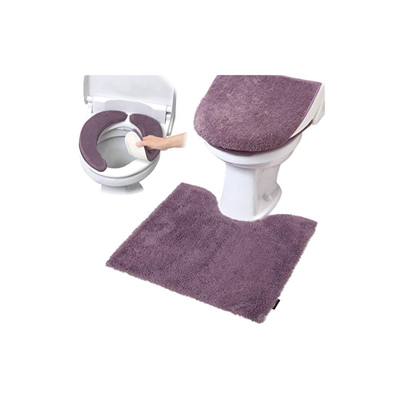 ヨコズナクリエーション バス トイレタリー (トイレマット&フタカバー&便座カバー セット, モダニスト ワイン)