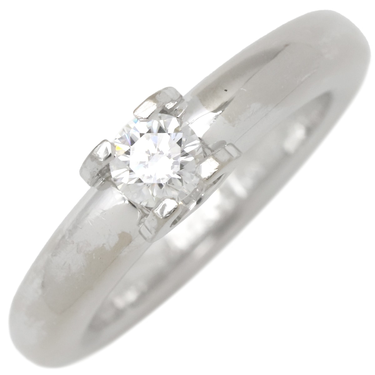 カルティエ Cartier リング 指輪 Cドゥ ソリテール K18WG ダイヤモンド ホワイトゴールド #48(JP8) 1粒 1石 7.5号 【保証書】【中古】