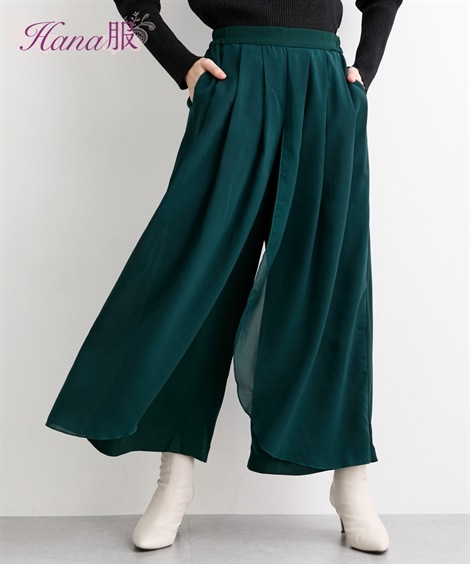 ロングパンツ シフォンレイヤードパンツ Hana服