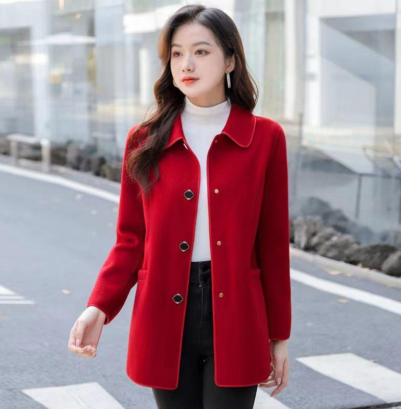 秋服 レディース ファッション オシャレ カワイイ シンプル 大人カワイイ 大きいサイズ ウール コート ハイエンド 春秋 スタイル エレガント