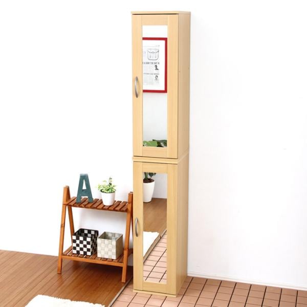 シューズラック 2個セット ミラー付き 鏡 下駄箱 シューズボックス 玄関収納 スリム 細い コンパクト 省スペース 可動棚 ラック 収納棚 リビング シンプル 北欧