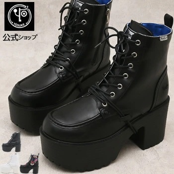 公式SHOP特典キズ補修液付 / ヨースケ 厚底 ブーツ メンズ レースアップブーツ 10cmヒールブーツ