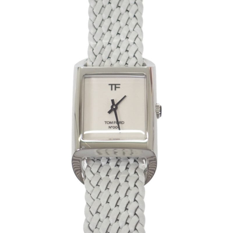 TOM FORD N.004 TF0120256681 腕時計 ステンレススチール クオーツ ホワイト文字盤 メンズ【Aランク】