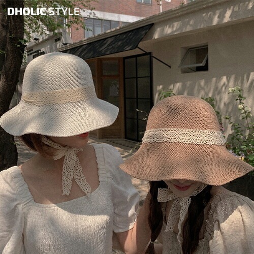 レースストラップペーパーブレンドハット・p373299