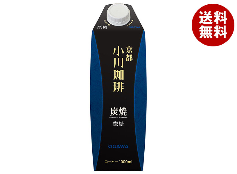 小川珈琲 小川珈琲店 炭焼珈琲 微糖 1000ml紙パック＊12(6＊2)本入