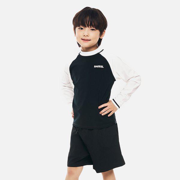 [] キッズエッセンシャル配色ラッシュガード ブラック (B6SKWRG301BLK)