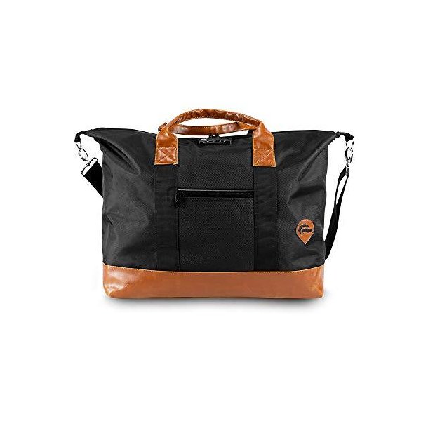 Skunk Weekender - Smell Proof Bag w/Combiation Lock (Black/Brown Leather) 並行輸入品