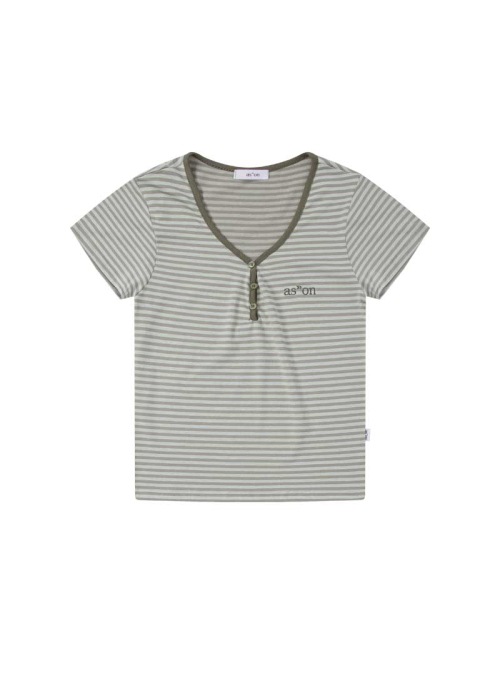 【AS"ON】 CANDY STRIPE T / BEIGE 正規品