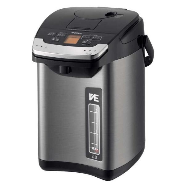 TIGER タイガー魔法瓶 PIG-H300(K) ブラック 電気ポット 3.0L 蒸気レスVE電気まほうびん とく子さん