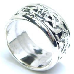 ルーニィ シルバーリング 指輪 12号 シルバー925 刻印あり 本物の銀 プレゼント 男性 女性 スクロール エスニック ニット風 編み込み 親指 人差し指 中指 小指 sr00000391-xx