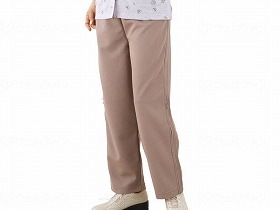 ケアファッション 婦人脇全開ジャージパンツ ベージュ L 39817-22