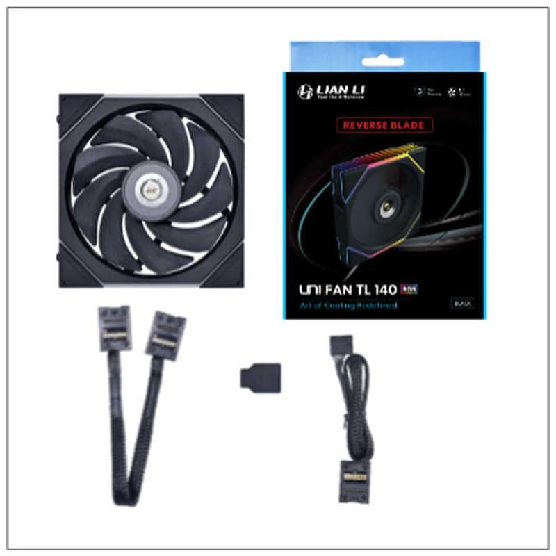 LIANLI　ケースファン ［140mm /1800RPM］ UNI FAN TL 140 Reverse Blade BK Single Pack ブラック　UF-RS-TL140-1B