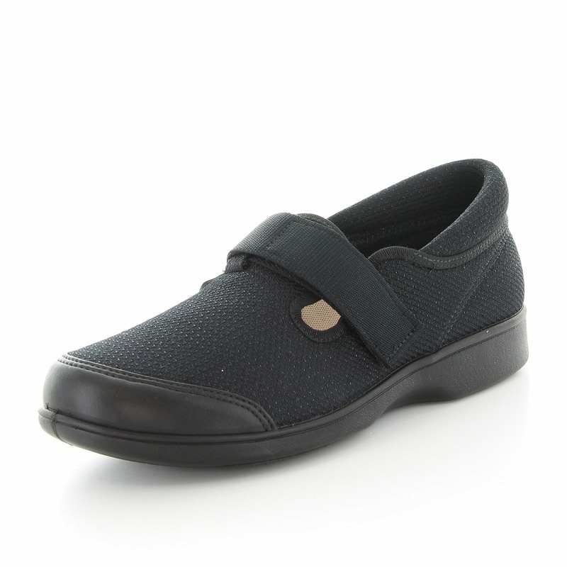 レディース 介護 シューズ スニーカー 靴 らくらく L019 ブラック 黒 3E 日本製