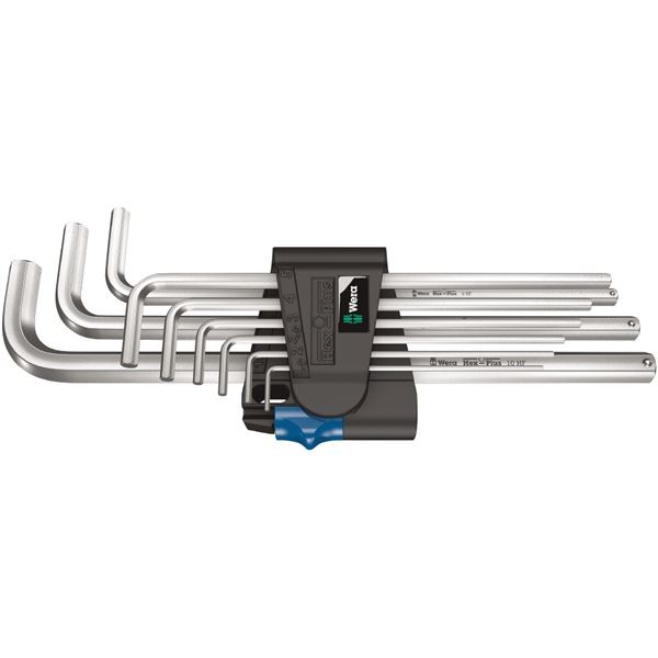 WERA ヴェラ ヘックスプラス L型 レンチ 9本組セット 1.5-10mm ボールロック付き 022130 工具 ツール DIY 作業工具 道具