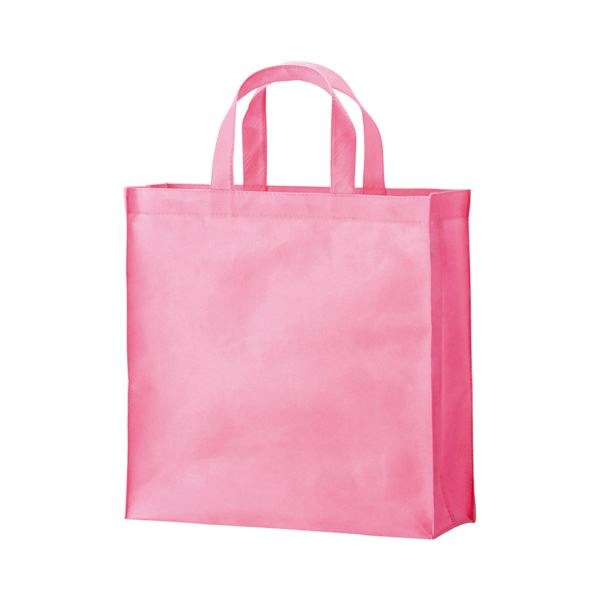 （まとめ） TANOSEE 不織布バッグ 小 ヨコ320タテ330マチ幅110mm ピンク 1パック（10枚） 10セット