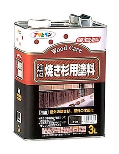 （まとめ買い）油性焼き杉用塗料 3L かっ色 [x3缶セット]