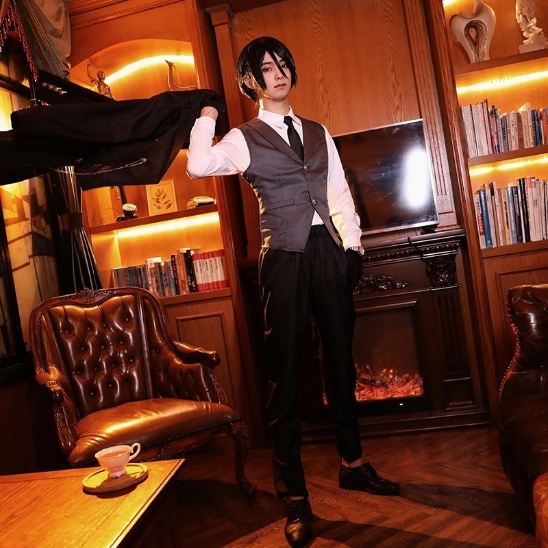 コスプレ 黒執事スーツ執事セバスチャンタキシード制服セット期間限定30%