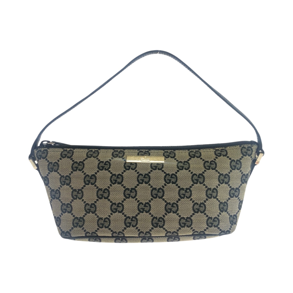 美品 ベージュ ブラック ゴールド金具 GGキャンバス 039 1103 ハンドバッグ アクセサリーポーチ レディース 503074