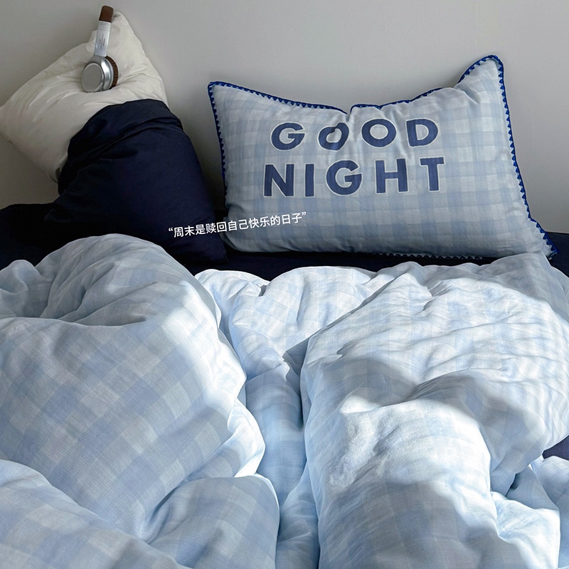 11 クラスaフルコットンダブルレイヤー糸4ピースセットinsシンプルシェルラップコットンプライドキルトカバー3ピースセットシートとベッドシート 11,955円