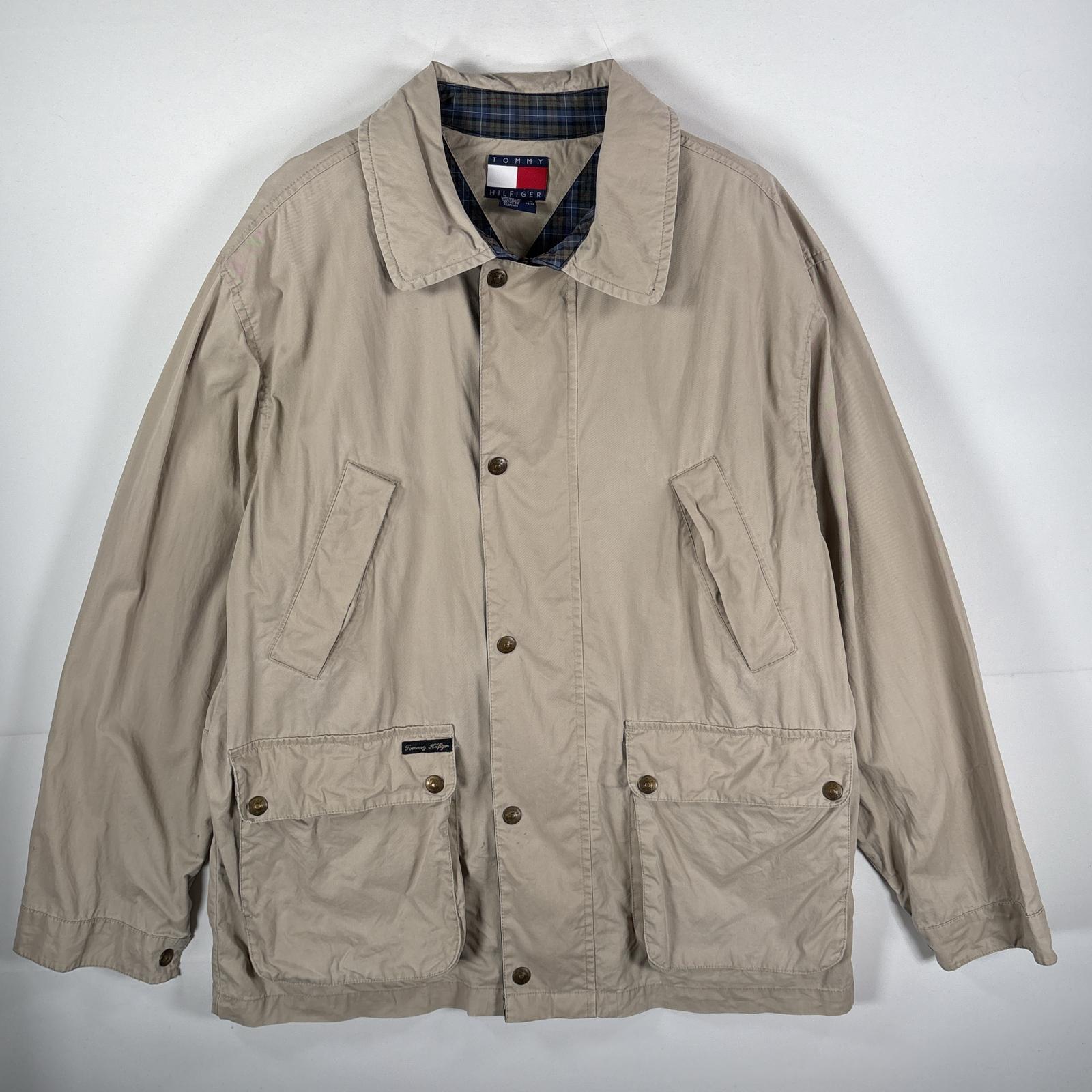 古着 90s/90年代 コットンジャケット 比翼ジャケット チェスターコート XL ベージュ メンズ