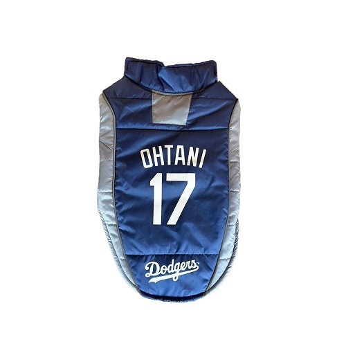 ファンタジーワールド【ペット用品】MLB公式 ドジャース 大谷翔平選手モデル ユニフォーム パッファー ベスト Mサイズ P-0849790213289【ペット用野球ウェア】
