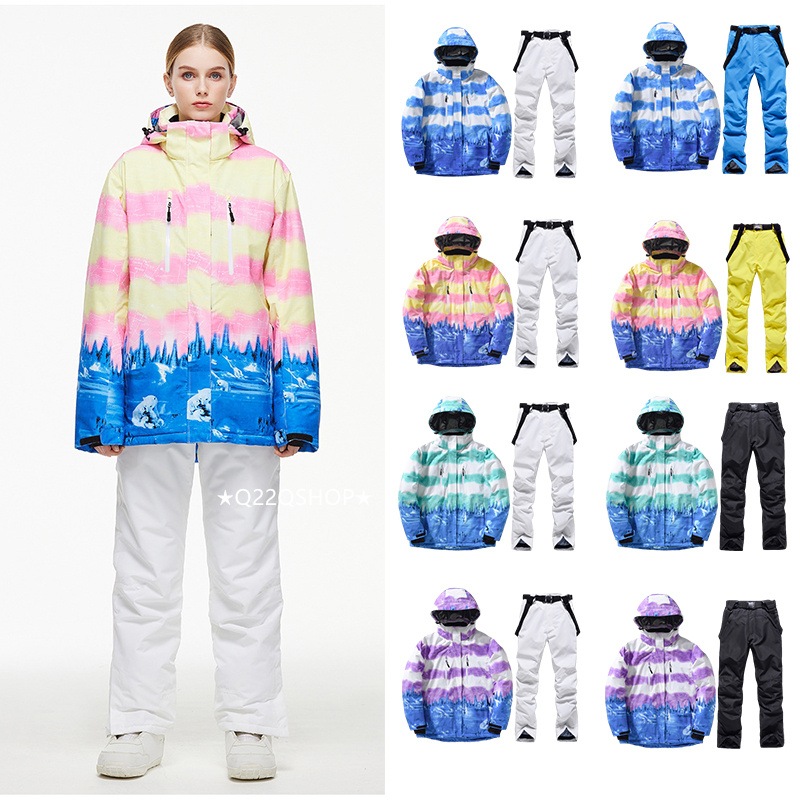 スノーボードウェア 2024 2025 上下セット メンズ レディース つなぎ パンツ ズボン ジャケット アウター ウィンタースポーツセットアップ スキーウェア スノボウェア スノー 韓国風防水