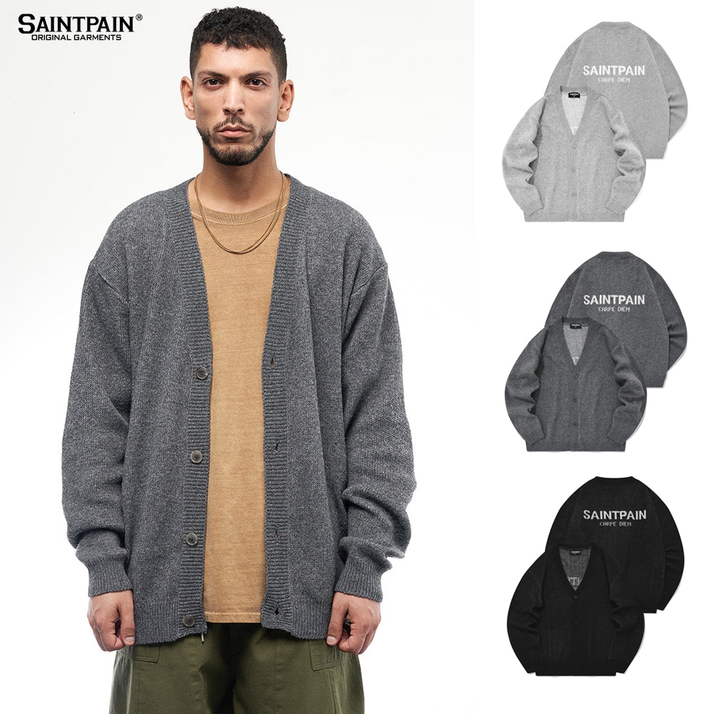SP SOFT JACQUARD LOGO KNIT CARDIGAN-3 COLOR