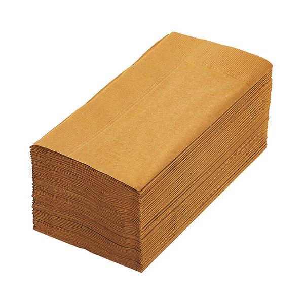 （まとめ）カラーナプキン 2PLY 8つ折 マロングラッセ 1パック（50枚） [x10セット]