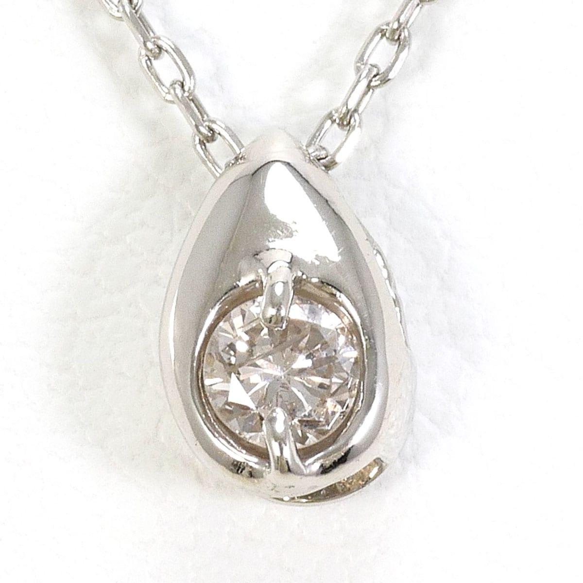 PT1000 プラチナ PT850 プラチナ ネックレス ダイヤモンド 0.10 ct 総重量約2.0g 約45cm 中古
