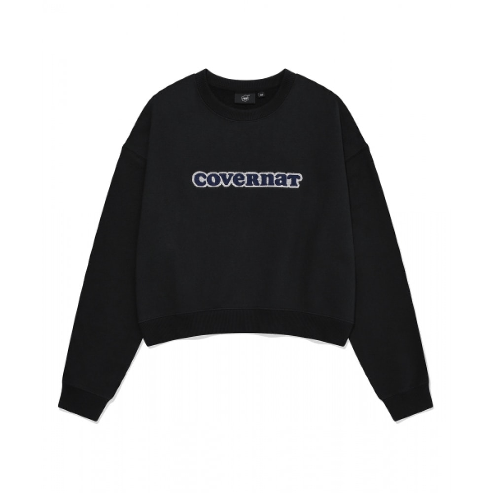 COVERNAT 女性用クーパーロゴスウェットシャツブラック