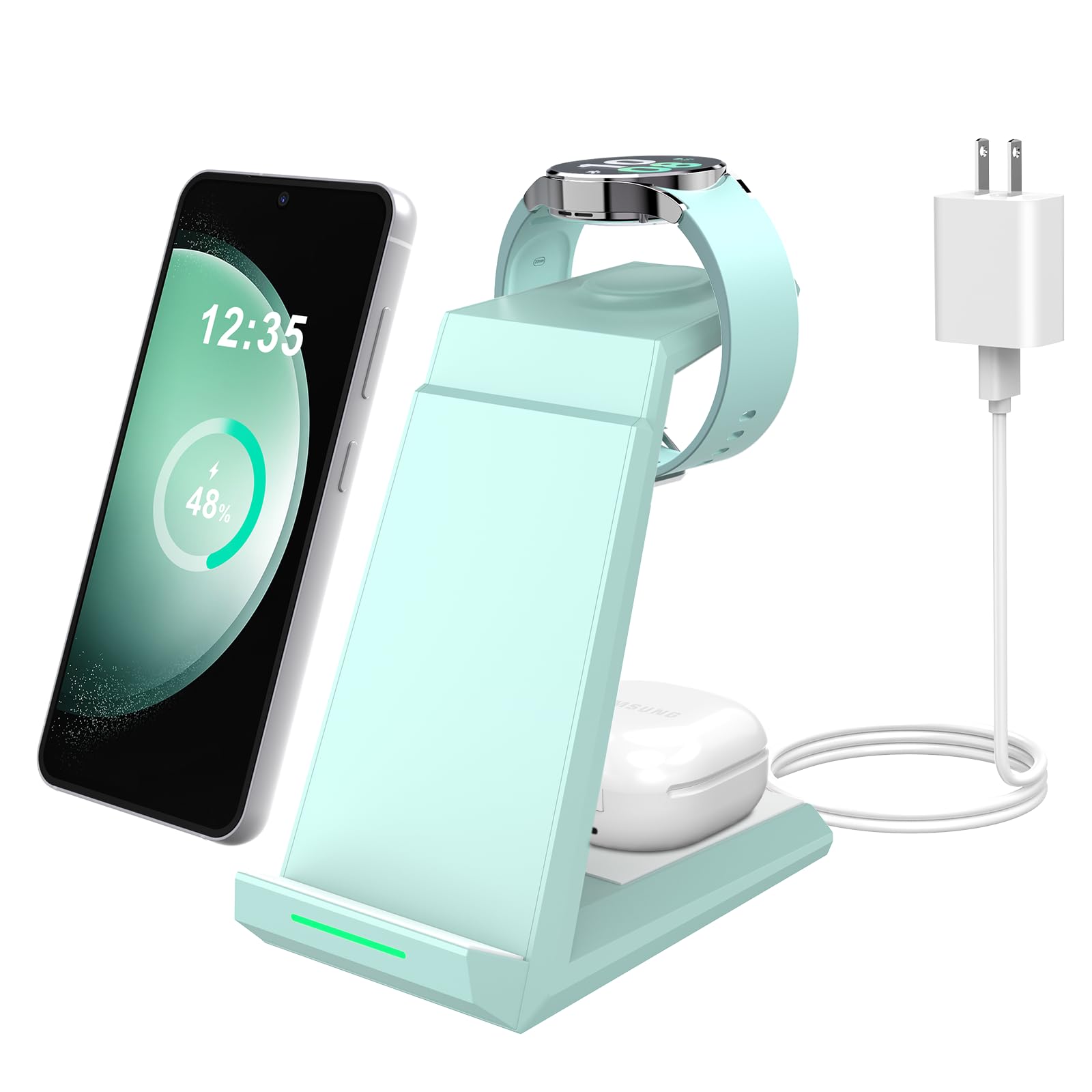 3in1 ワイヤレス充電器 NANAMI ギャラクシー専用 置くだけ充電 スタンド 急速 ギャラクシーウォッチ対応 Galaxy Z Flip/Foldシリーズ/S25/S24/S23/S22/S21