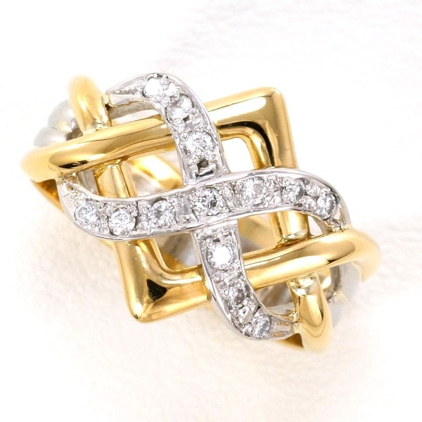 PT900 プラチナ リング 11.5号 ダイヤ 0.16 カード鑑別書 ジュエリー 中古