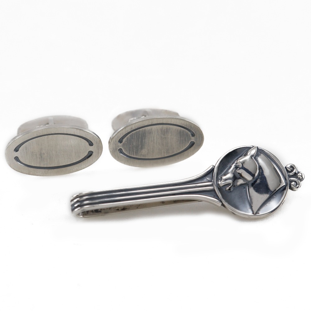 Georg Jensen ジョージジェンセン タイピンセット #75 #65 カフス シルバー925 メンズ 中古品