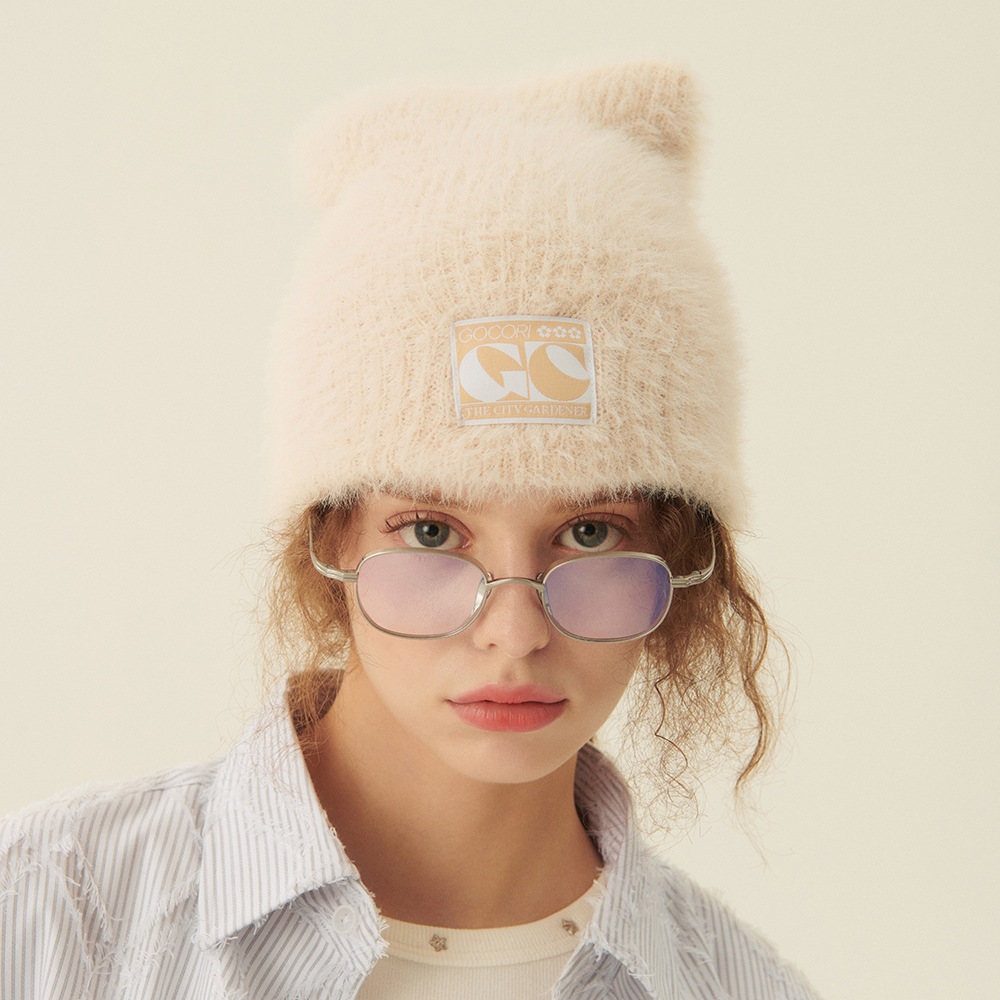 ANGORA EAR BEANIE - BEIGE
