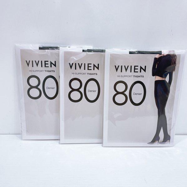 80D ハイサポートパンティストッキング ブラック X 3枚/TS0413 BK