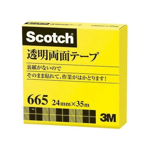 （まとめ買い）透明両面テープ24mm 665-3-24 00065174 [x3巻セット]